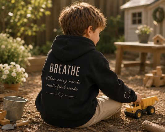 BREATHE | Kids Oversized Hoodie, Sweatshirt & T-Shirt | Supportive Clothing for Big Feelings & Busy Minds