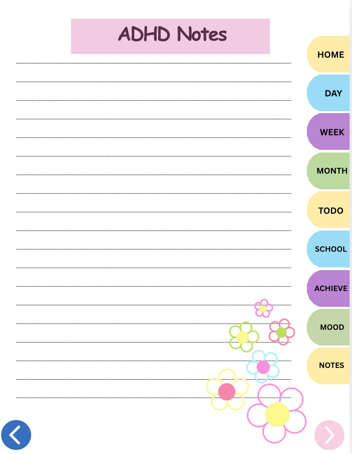 ADHD Interactive Digital Planner