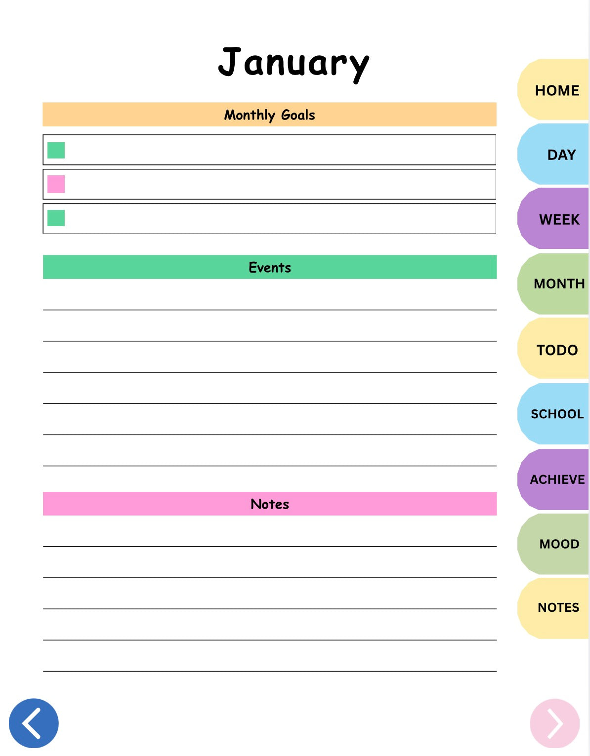 ADHD Interactive Digital Planner