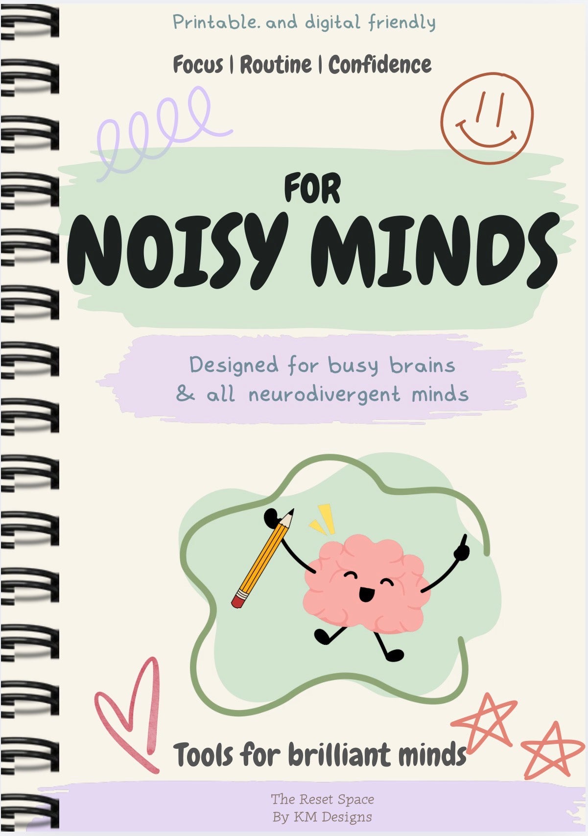 For Noisy Minds Planner | Neurodivergent Digital Download Print At Home Planner | ADHD Friendly | Gentle Reset & Emotional Regulation Tool