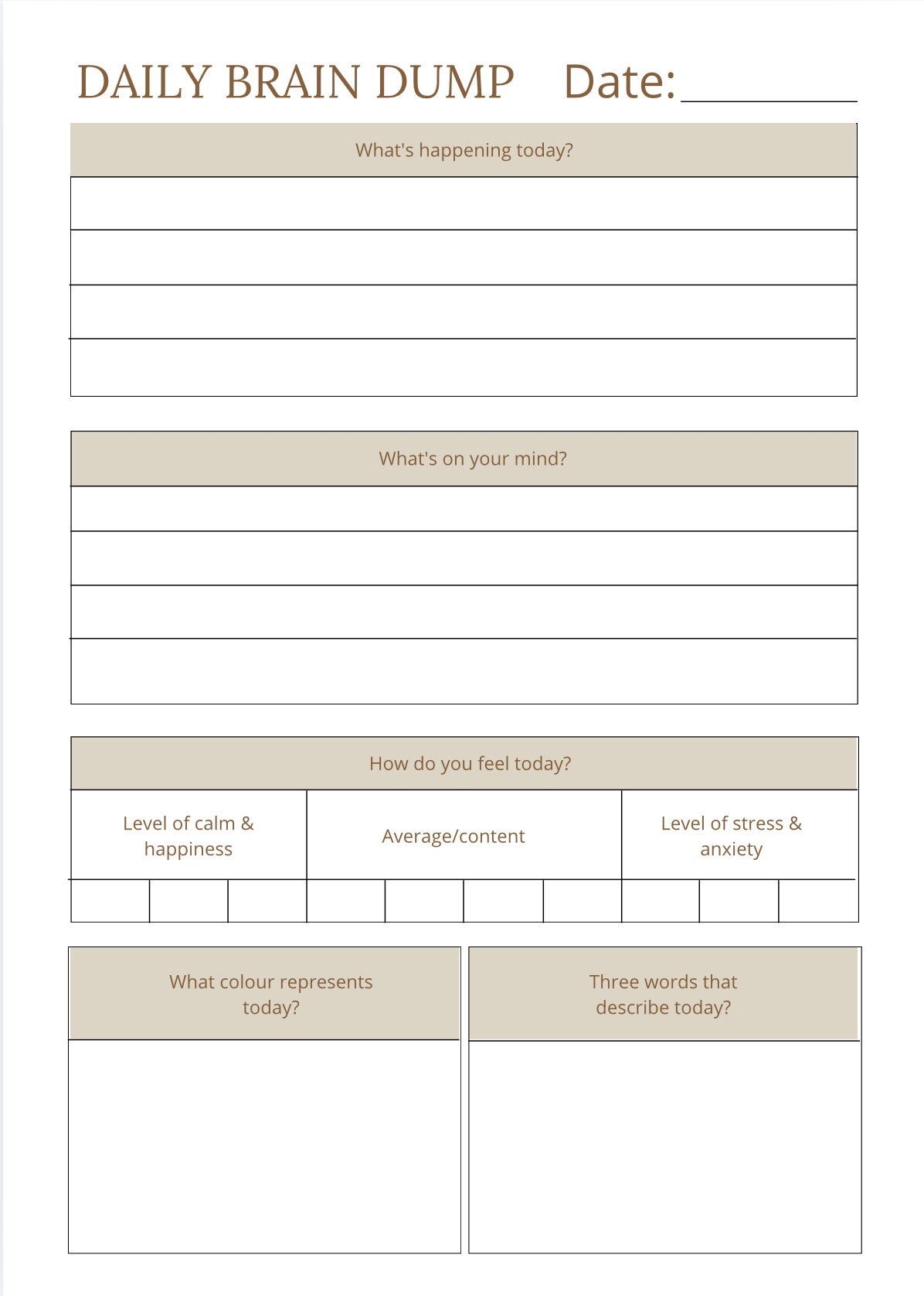 Calming Your Mind  |  Compact Weekly Planner & Gentle Reset Journal