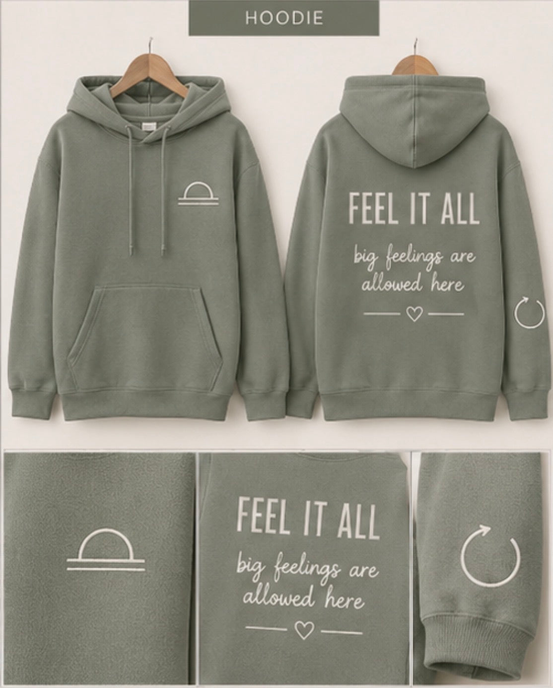 FEEL IT ALL | Kids Oversized Hoodie, Sweatshirt & T-Shirt | Supportive Clothing for Big Feelings & Busy Minds