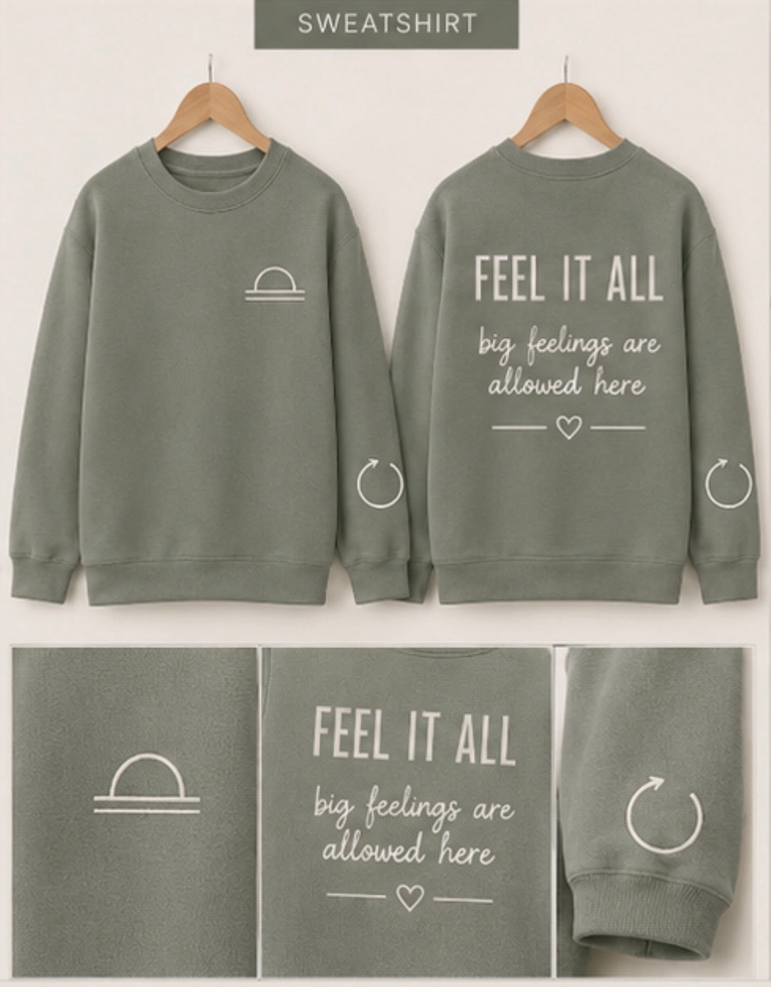 FEEL IT ALL | Kids Oversized Hoodie, Sweatshirt & T-Shirt | Supportive Clothing for Big Feelings & Busy Minds