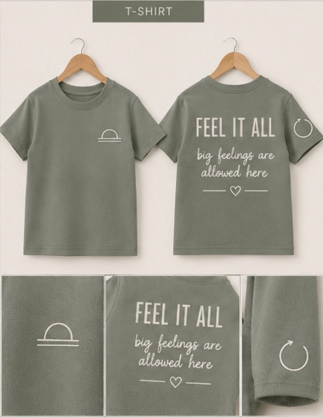 FEEL IT ALL | Kids Oversized Hoodie, Sweatshirt & T-Shirt | Supportive Clothing for Big Feelings & Busy Minds