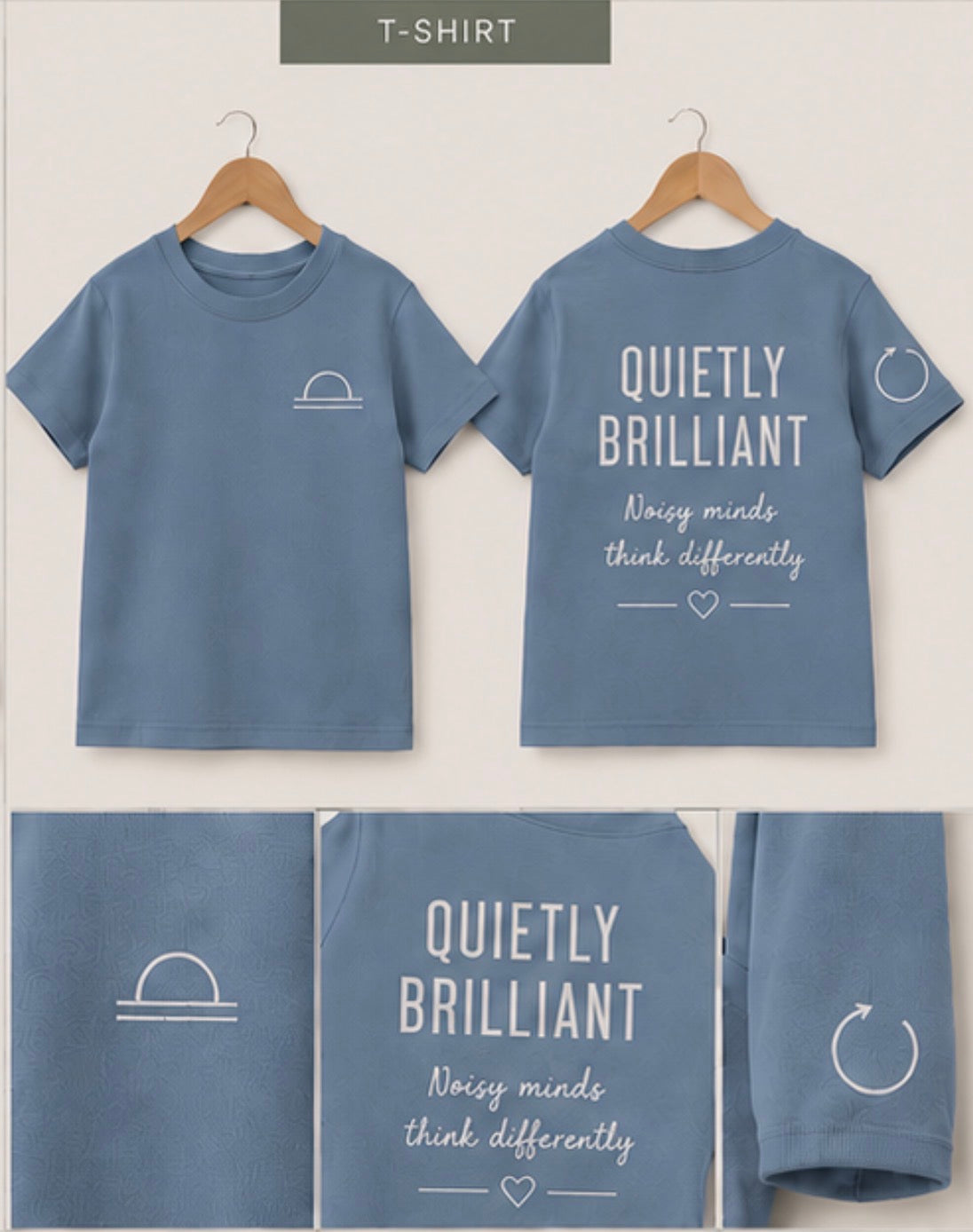 QUIETLY BRILLIANT | Kids Oversized Hoodie, Sweatshirt & T-Shirt | Supportive Clothing for Big Feelings & Busy Minds