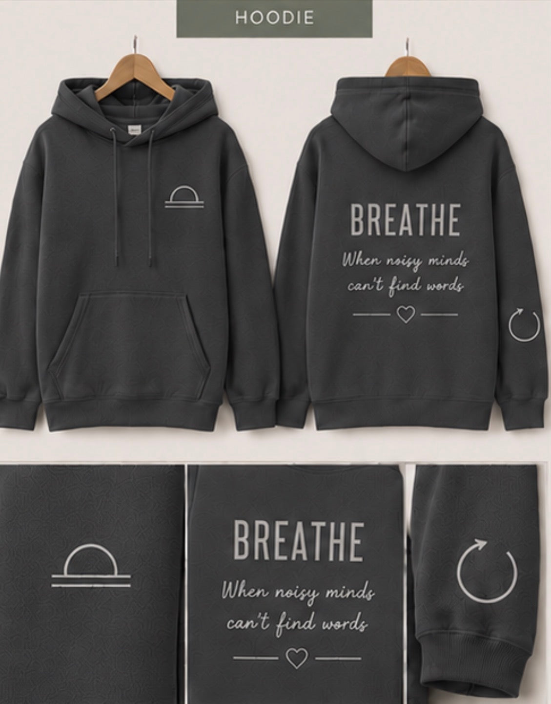 BREATHE | Kids Oversized Hoodie, Sweatshirt & T-Shirt | Supportive Clothing for Big Feelings & Busy Minds