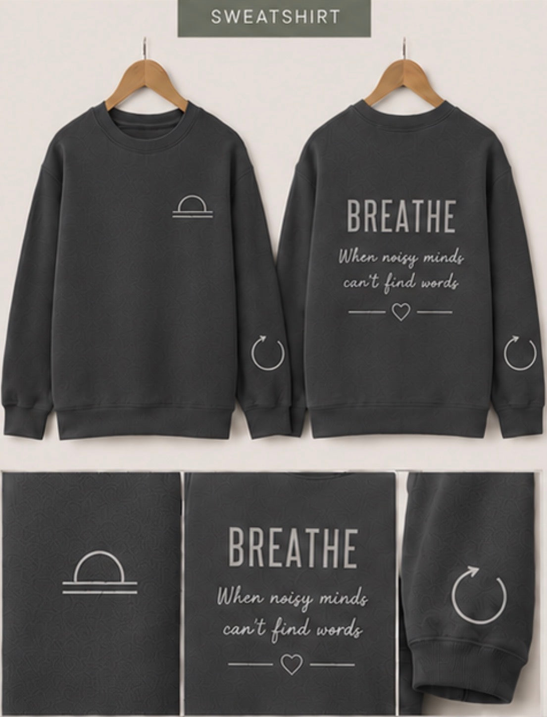 BREATHE | Kids Oversized Hoodie, Sweatshirt & T-Shirt | Supportive Clothing for Big Feelings & Busy Minds