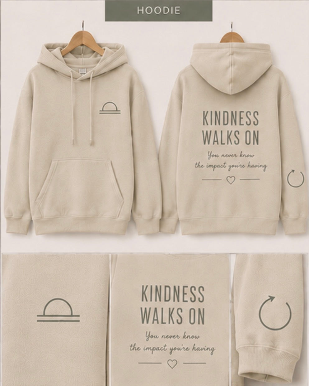 KINDNESS WALKS ON | Kids Oversized Hoodie, Sweatshirt & T-Shirt | Supportive Clothing for Big Feelings & Busy Minds