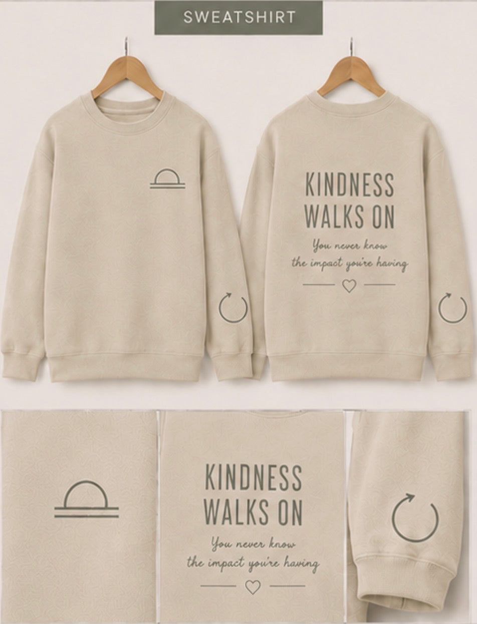 KINDNESS WALKS ON | Kids Oversized Hoodie, Sweatshirt & T-Shirt | Supportive Clothing for Big Feelings & Busy Minds