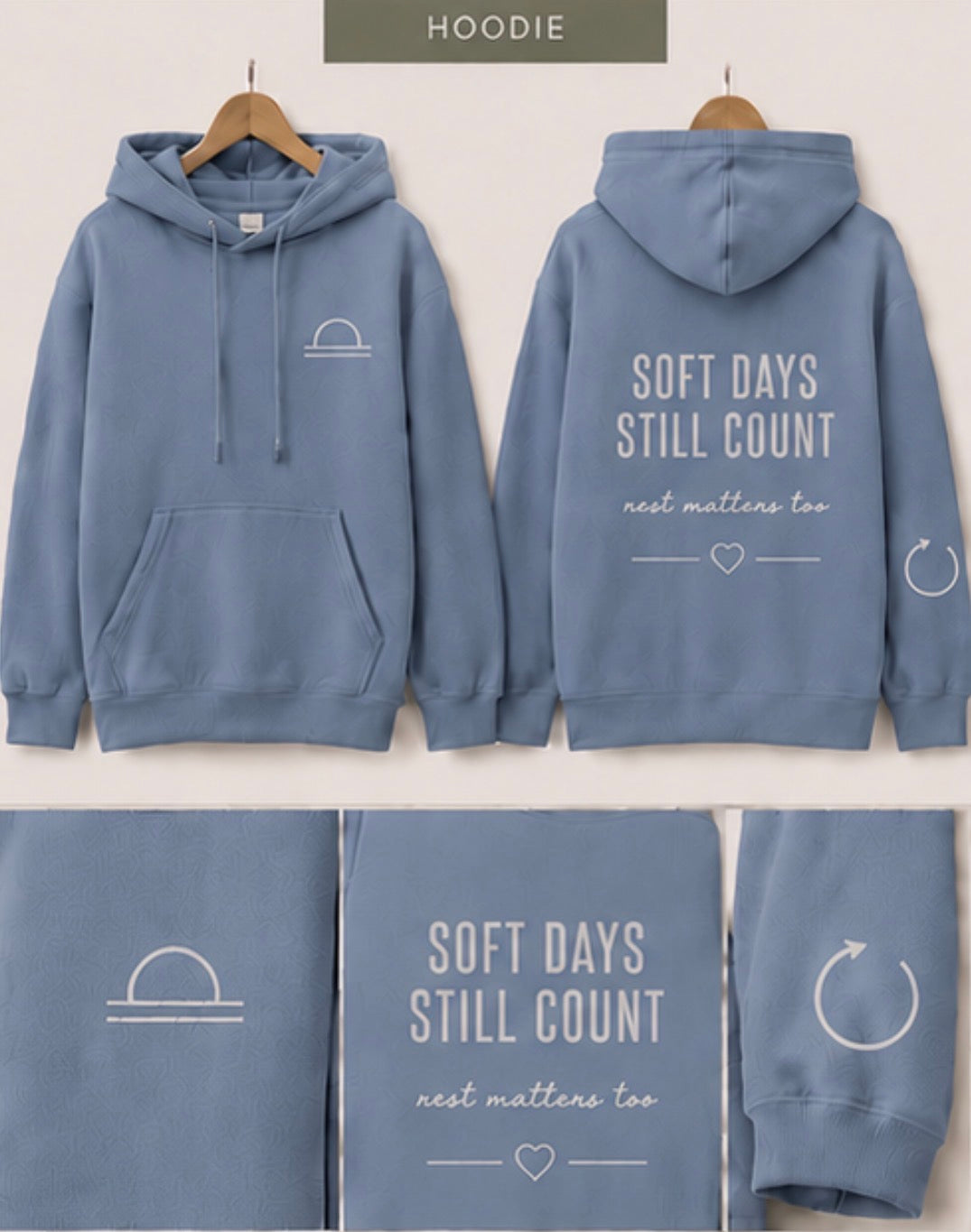 SOFT DAYS STILL COUNT | Kids Oversized Hoodie, Sweatshirt & T-Shirt | Supportive Clothing for Big Feelings & Busy Minds