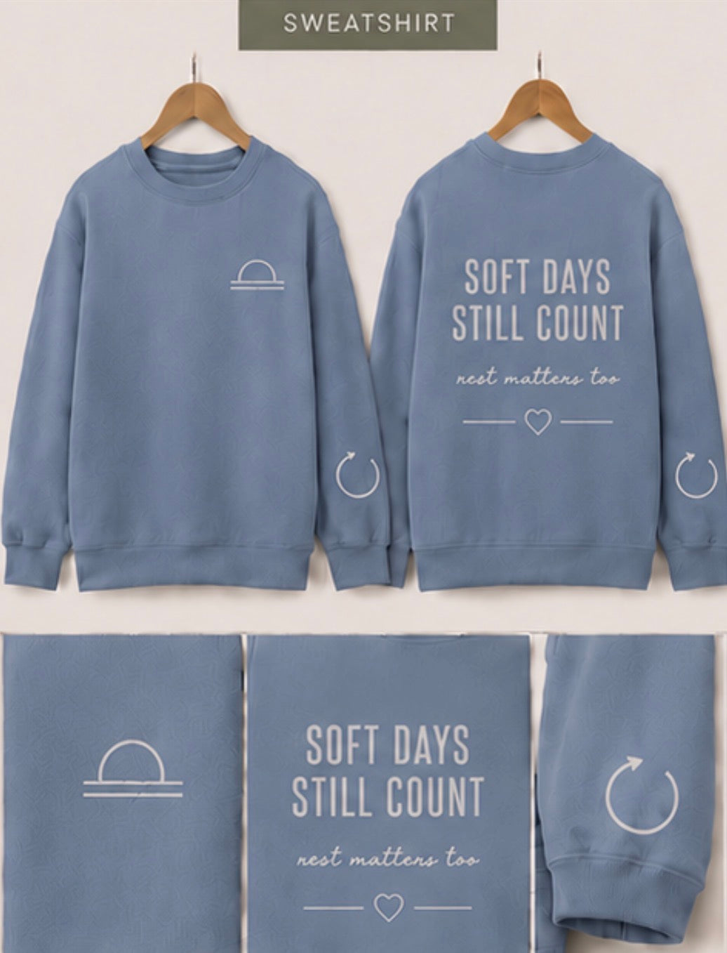 SOFT DAYS STILL COUNT | Kids Oversized Hoodie, Sweatshirt & T-Shirt | Supportive Clothing for Big Feelings & Busy Minds