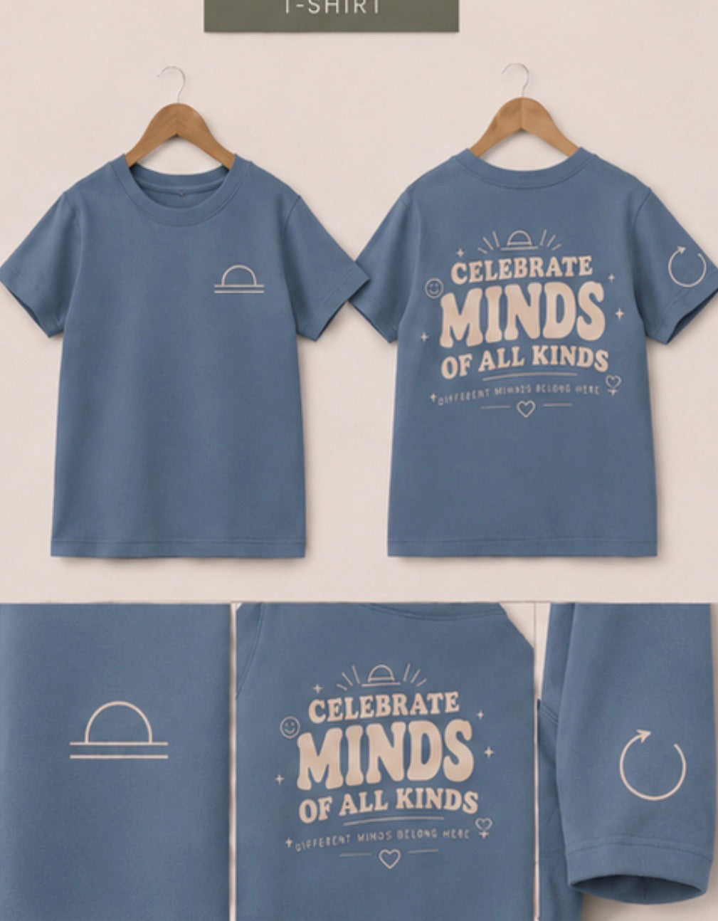 CELEBRATE MINDS OF ALL KINDS | Kids Oversized Hoodie, Sweatshirt & T-Shirt | Supportive Clothing for Big Feelings & Busy Minds